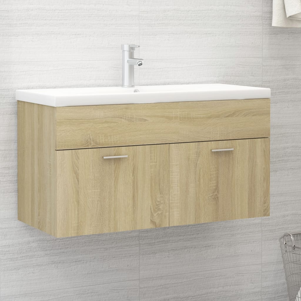 Ντουλάπι Νιπτήρα Sonoma Δρυς 90 x 38,5 x 46 εκ. από Επεξ. Ξύλο