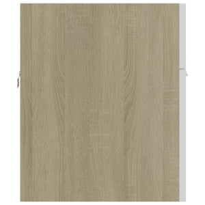 Ντουλάπι Νιπτήρα Λευκό/Sonoma Δρυς 90x38,5x46εκ. από Επεξ. Ξύλο
