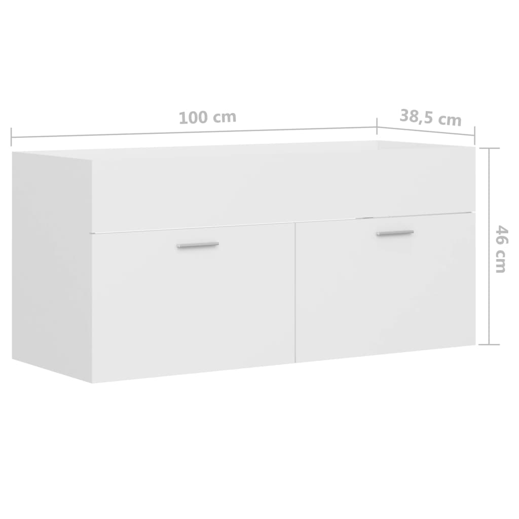Ντουλάπι Νιπτήρα Λευκό 100 x 38,5 x 46 εκ. από Επεξ. Ξύλο