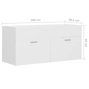 Ντουλάπι Νιπτήρα Λευκό 100 x 38,5 x 46 εκ. από Επεξ. Ξύλο