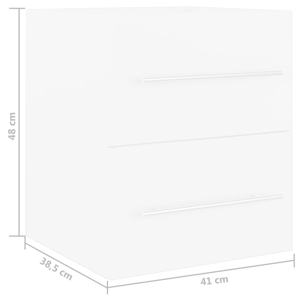 Ντουλάπι Νιπτήρα Λευκό 41 x 38,5 x 48 εκ. από Επεξ. Ξύλο