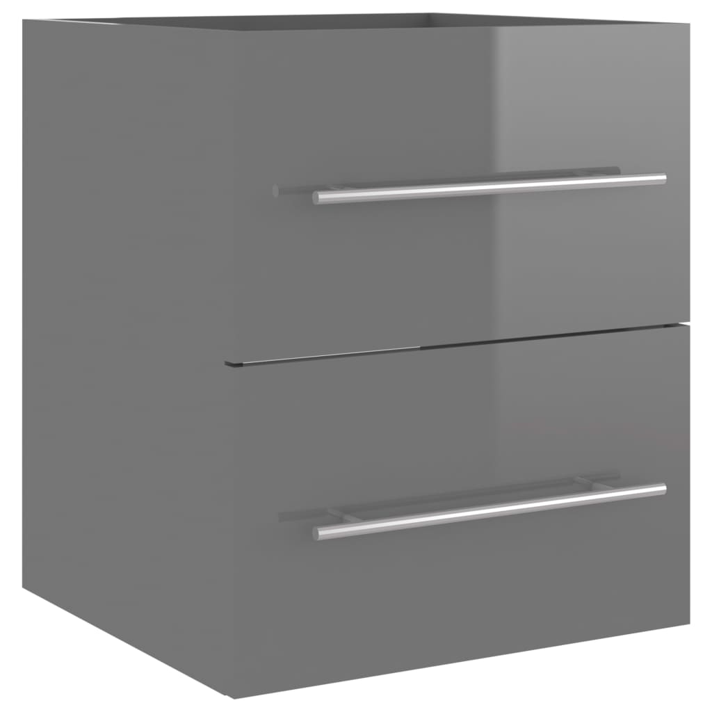 Ντουλάπι Νιπτήρα Γυαλιστερό Γκρι 41x38,5x48 εκ. από Επεξ. Ξύλο