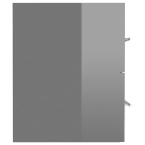 Ντουλάπι Νιπτήρα Γυαλιστερό Γκρι 41x38,5x48 εκ. από Επεξ. Ξύλο