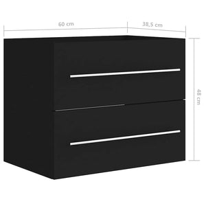 Ντουλάπι Νιπτήρα Μαύρο 60 x 38,5 x 48 εκ. από Επεξ. Ξύλο
