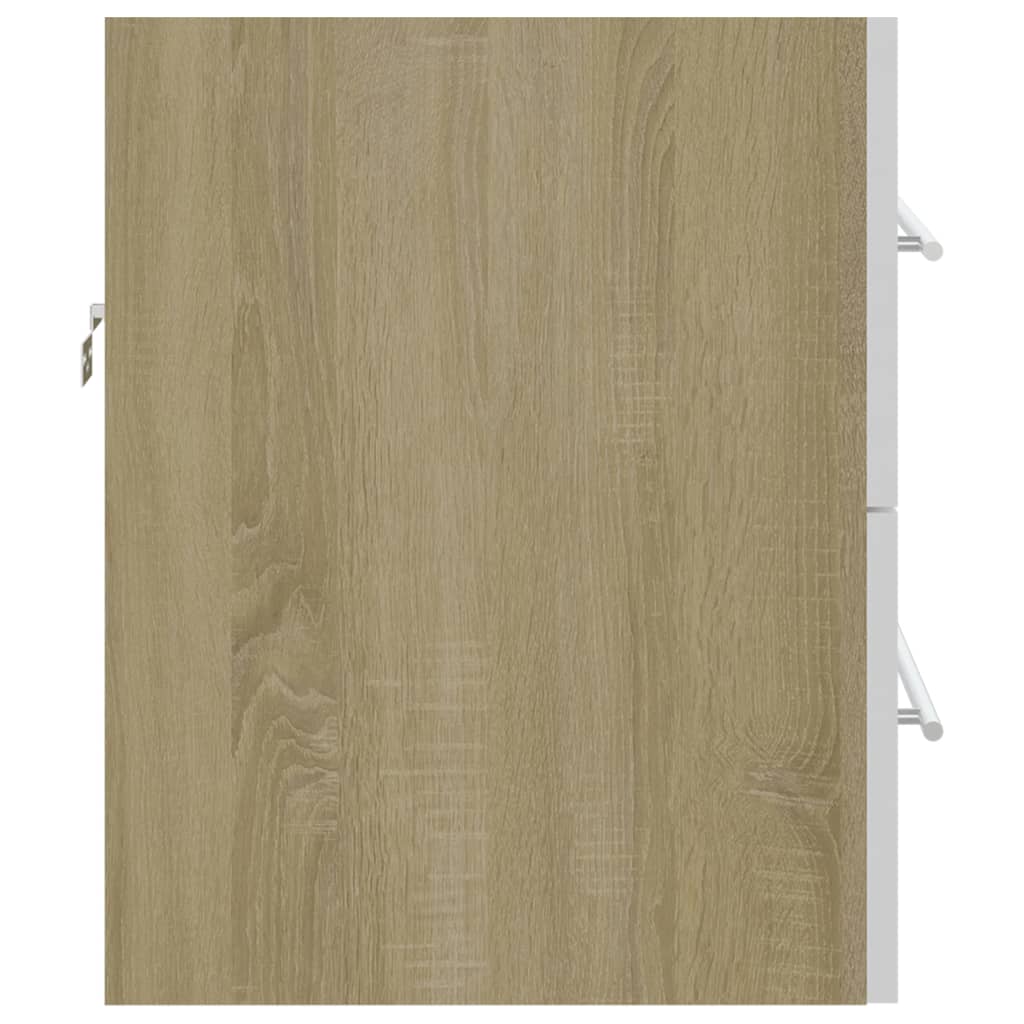 Ντουλάπι Νιπτήρα Λευκό/Sonoma Δρυς 60x38,5x48εκ. από Επεξ. Ξύλο