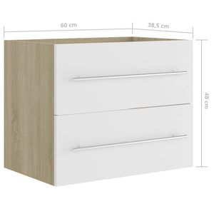Ντουλάπι Νιπτήρα Λευκό/Sonoma Δρυς 60x38,5x48εκ. από Επεξ. Ξύλο
