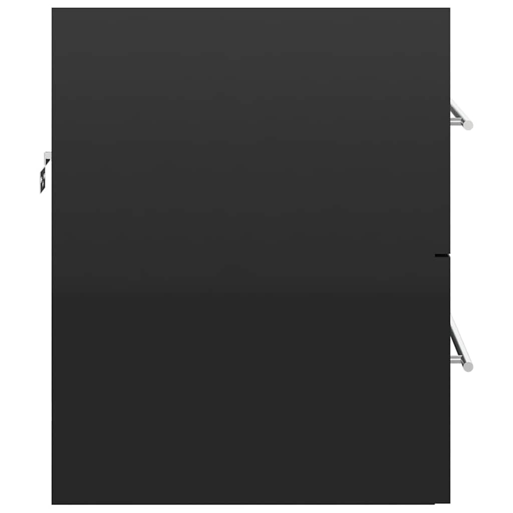 Ντουλάπι Νιπτήρα Γυαλιστερό Μαύρο 60x38,5x48 εκ. από Επεξ. Ξύλο
