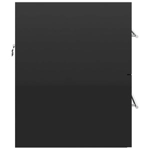 Ντουλάπι Νιπτήρα Γυαλιστερό Μαύρο 60x38,5x48 εκ. από Επεξ. Ξύλο