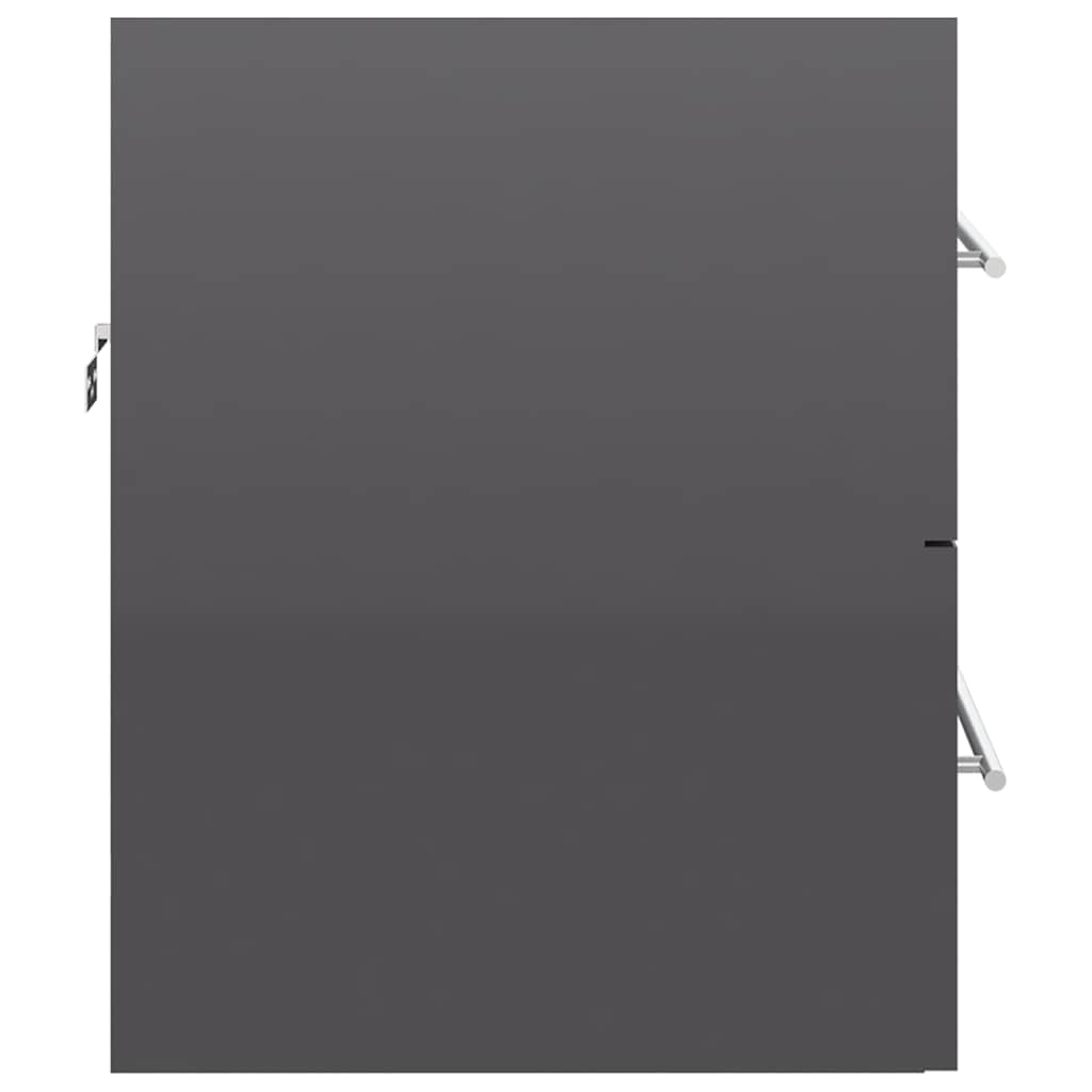Ντουλάπι Νιπτήρα Γυαλιστερό Γκρι 60x38,5x48 εκ. από Επεξ. Ξύλο