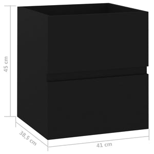 Ντουλάπι Νιπτήρα Μαύρο 41 x 38,5 x 45 εκ. Επεξεργασμένο Ξύλο