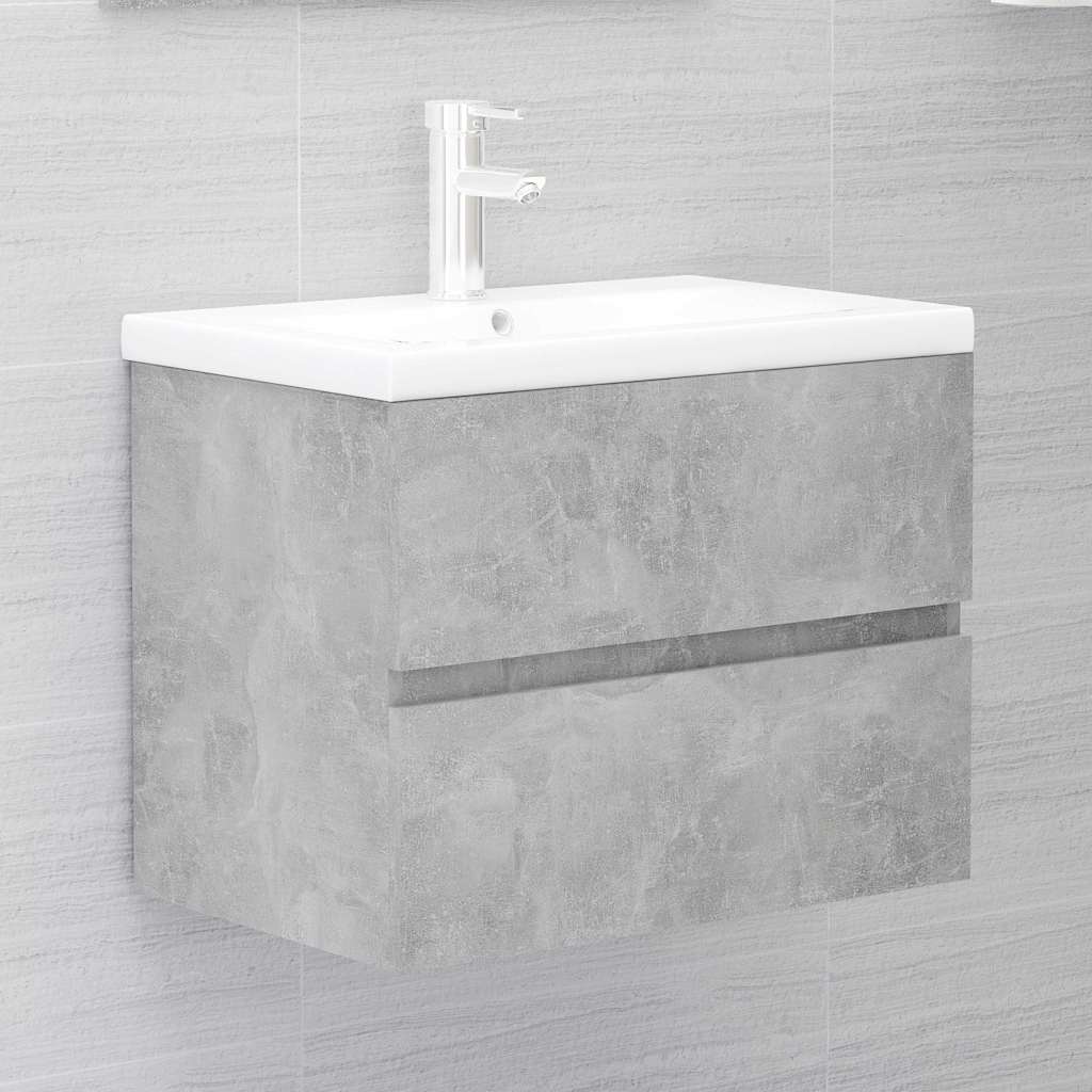 Ντουλάπι Νιπτήρα Γκρι Σκυροδέματος 60x38,5x45εκ. από Επεξ. Ξύλο