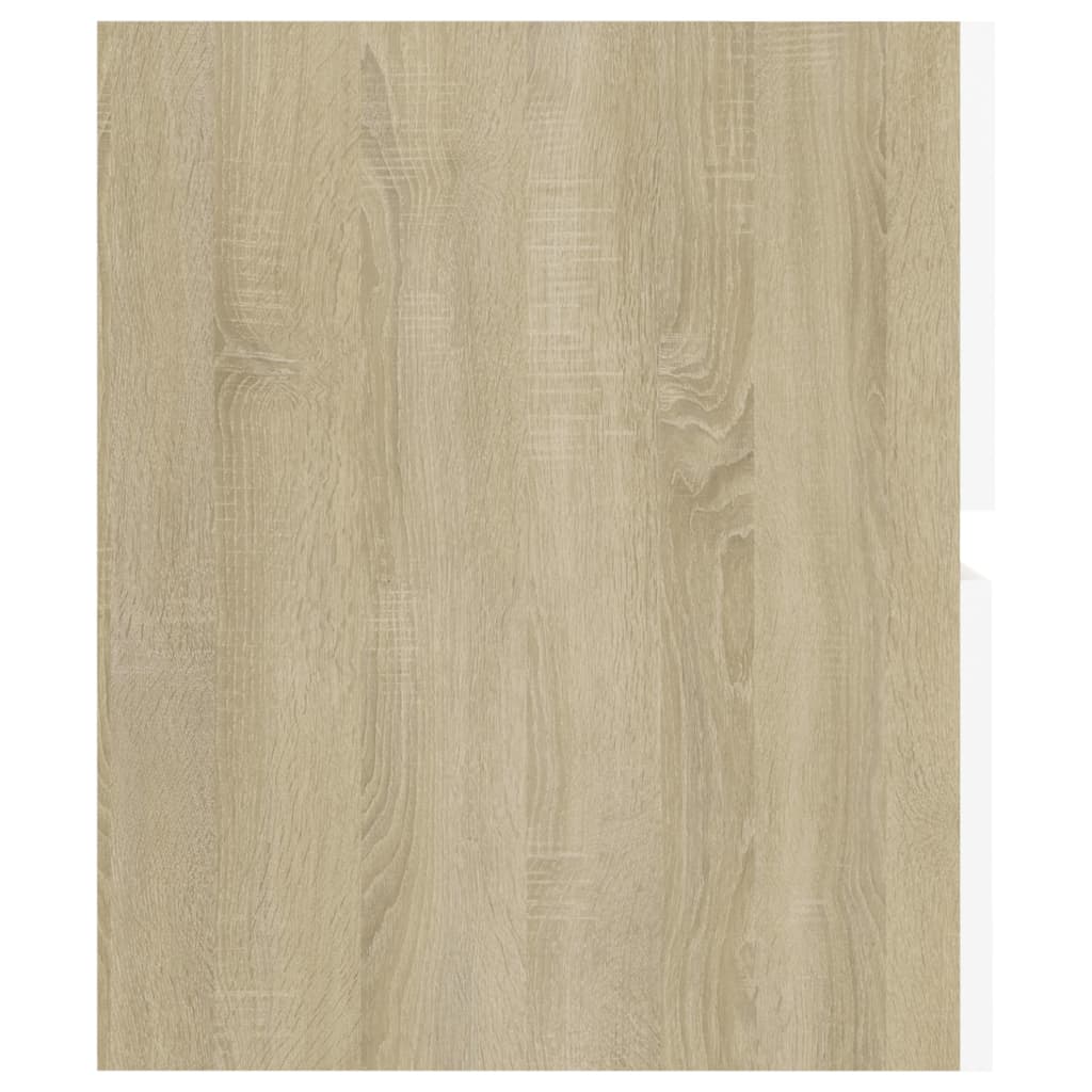 Ντουλάπι Νιπτήρα Λευκό/Sonoma Δρυς 60x38,5x45εκ. από Επεξ. Ξύλο