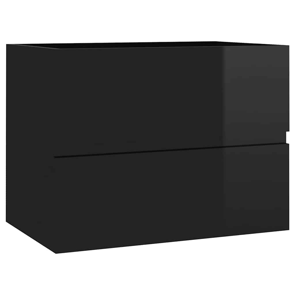 Ντουλάπι Νιπτήρα Γυαλιστερό Μαύρο 60x38,5x45 εκ. από Επεξ. Ξύλο - Pakobazaar