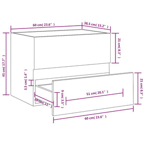 Ντουλάπι Νιπτήρα Γυαλιστερό Μαύρο 60x38,5x45 εκ. από Επεξ. Ξύλο - Pakobazaar