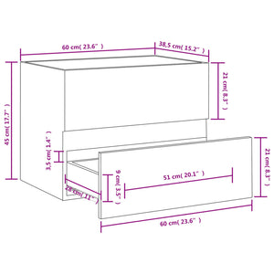 Ντουλάπι Νιπτήρα Γυαλιστερό Γκρι 60x38,5x45 εκ. από Επεξ. Ξύλο