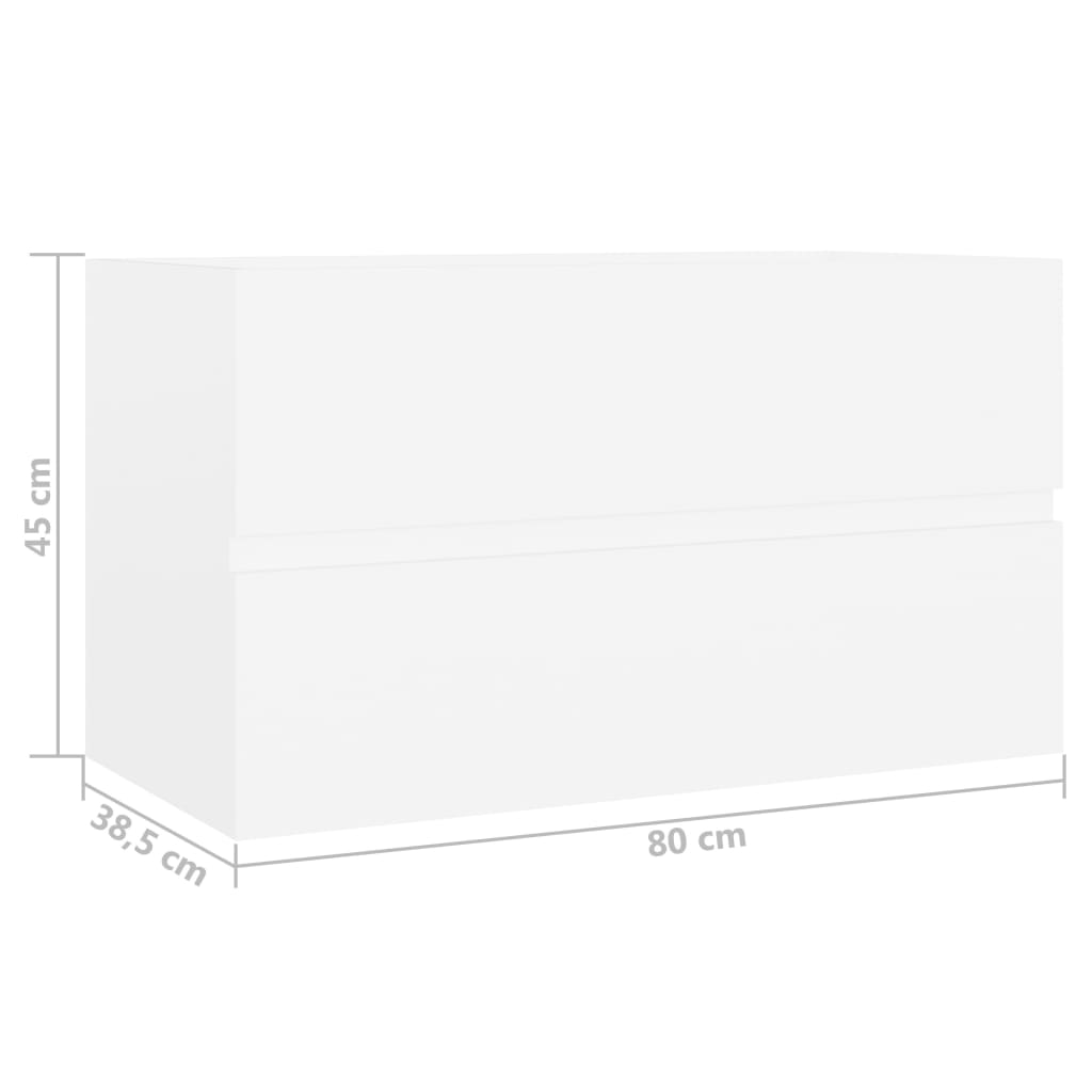 Ντουλάπι Νιπτήρα Λευκό 80 x 38,5 x 45 εκ. από Επεξ. Ξύλο - Pakobazaar