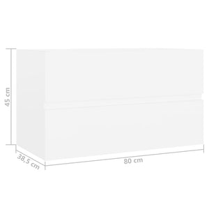 Ντουλάπι Νιπτήρα Λευκό 80 x 38,5 x 45 εκ. από Επεξ. Ξύλο - Pakobazaar