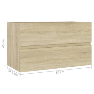 Ντουλάπι Νιπτήρα Sonoma Δρυς 80 x 38,5 x 45 εκ. από Επεξ. Ξύλο