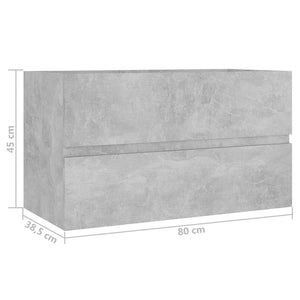 Ντουλάπι Νιπτήρα Γκρι Σκυροδέματος 80x38,5x45εκ. από Επεξ. Ξύλο