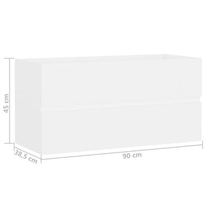 Ντουλάπι Νιπτήρα Λευκό 90 x 38,5 x 45 εκ. από Επεξ. Ξύλο
