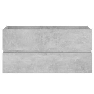 Ντουλάπι Νιπτήρα Γκρι Σκυροδέματος 90x38,5x45εκ. από Επεξ. Ξύλο