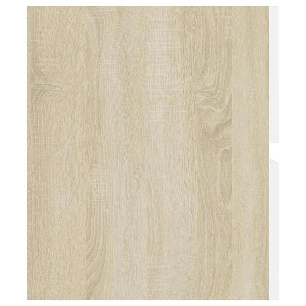 Ντουλάπι Νιπτήρα Λευκό/Sonoma Δρυς 90x38,5x45εκ. από Επεξ. Ξύλο
