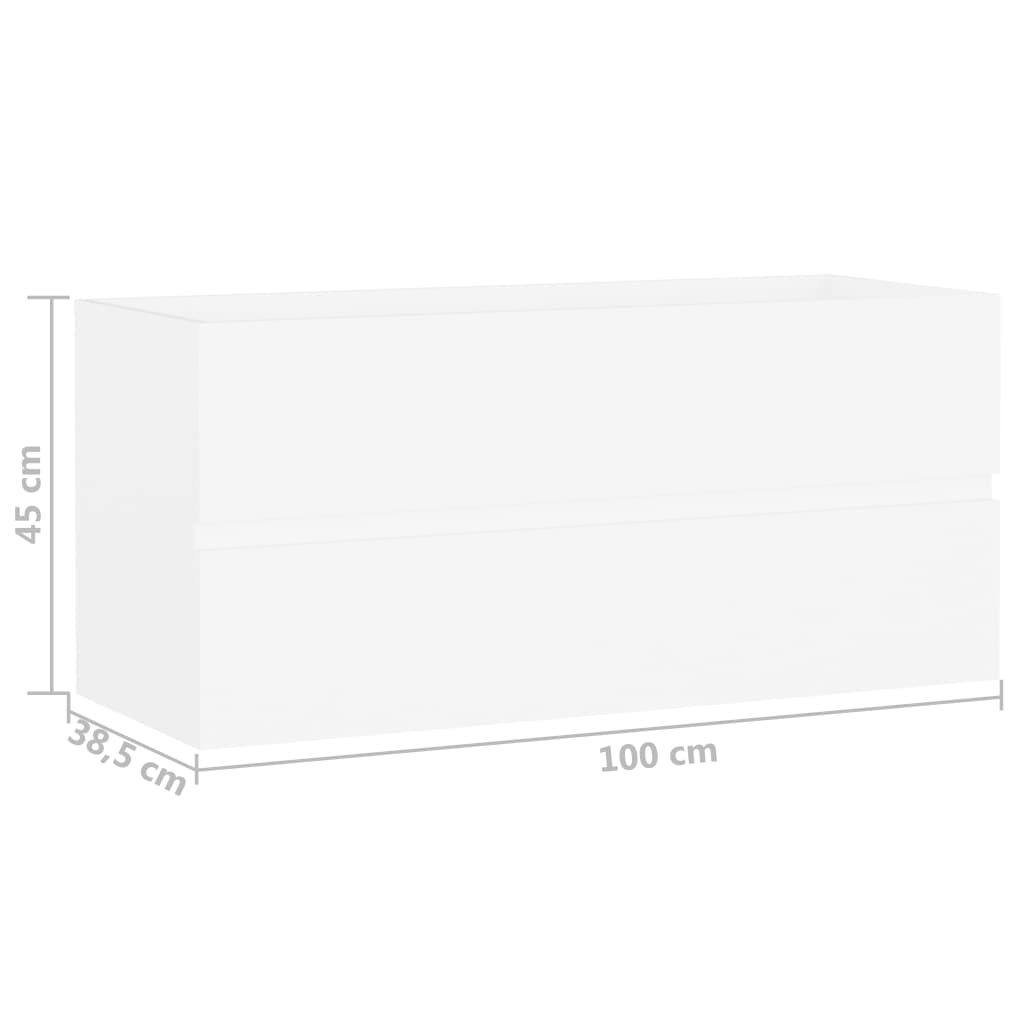 Ντουλάπι Νιπτήρα Λευκό 100 x 38,5 x 45 εκ. από Επεξ. Ξύλο