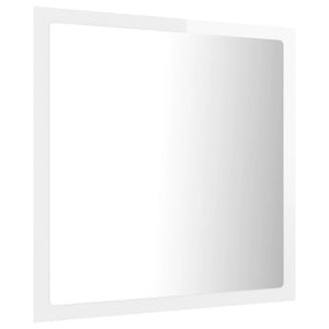 Καθρέφτης Μπάνιου με LED Γυαλ. Λευκό 40x8,5x37 εκ. Ακρυλικός - Pakobazaar