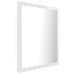 Καθρέφτης Μπάνιου με LED Γυαλ. Λευκό 40x8,5x37 εκ. Ακρυλικός - Pakobazaar