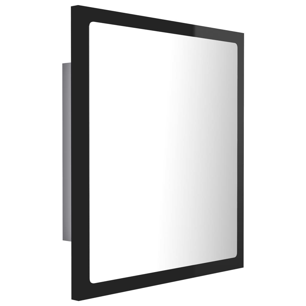 Καθρέφτης Μπάνιου με LED Γυαλ. Μαύρο 40x8,5x37 εκ. Ακρυλικός - Pakobazaar