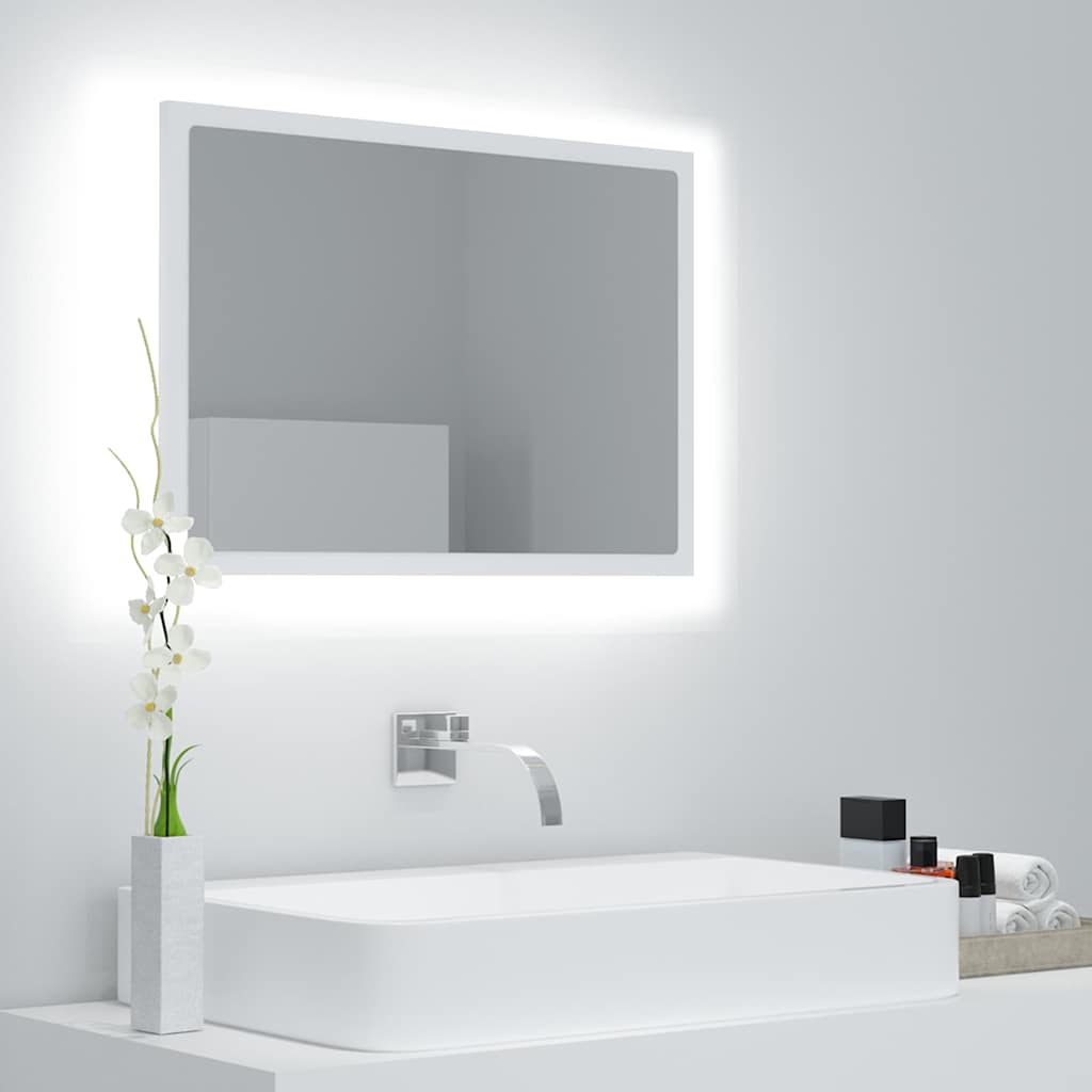 Καθρέφτης Μπάνιου με LED Λευκός 60 x 8,5 x 37 εκ. Ακρυλικός - Pakobazaar