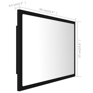 Καθρέφτης Μπάνιου με LED Μαύρος 60x8,5x37 εκ. Ακρυλικός - Pakobazaar