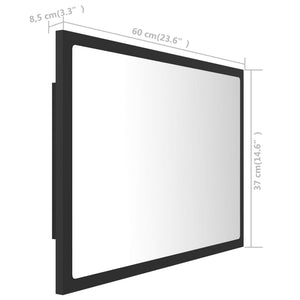 Καθρέφτης Μπάνιου με LED Γκρι 60x8,5x37 εκ. από Ακρυλικός - Pakobazaar