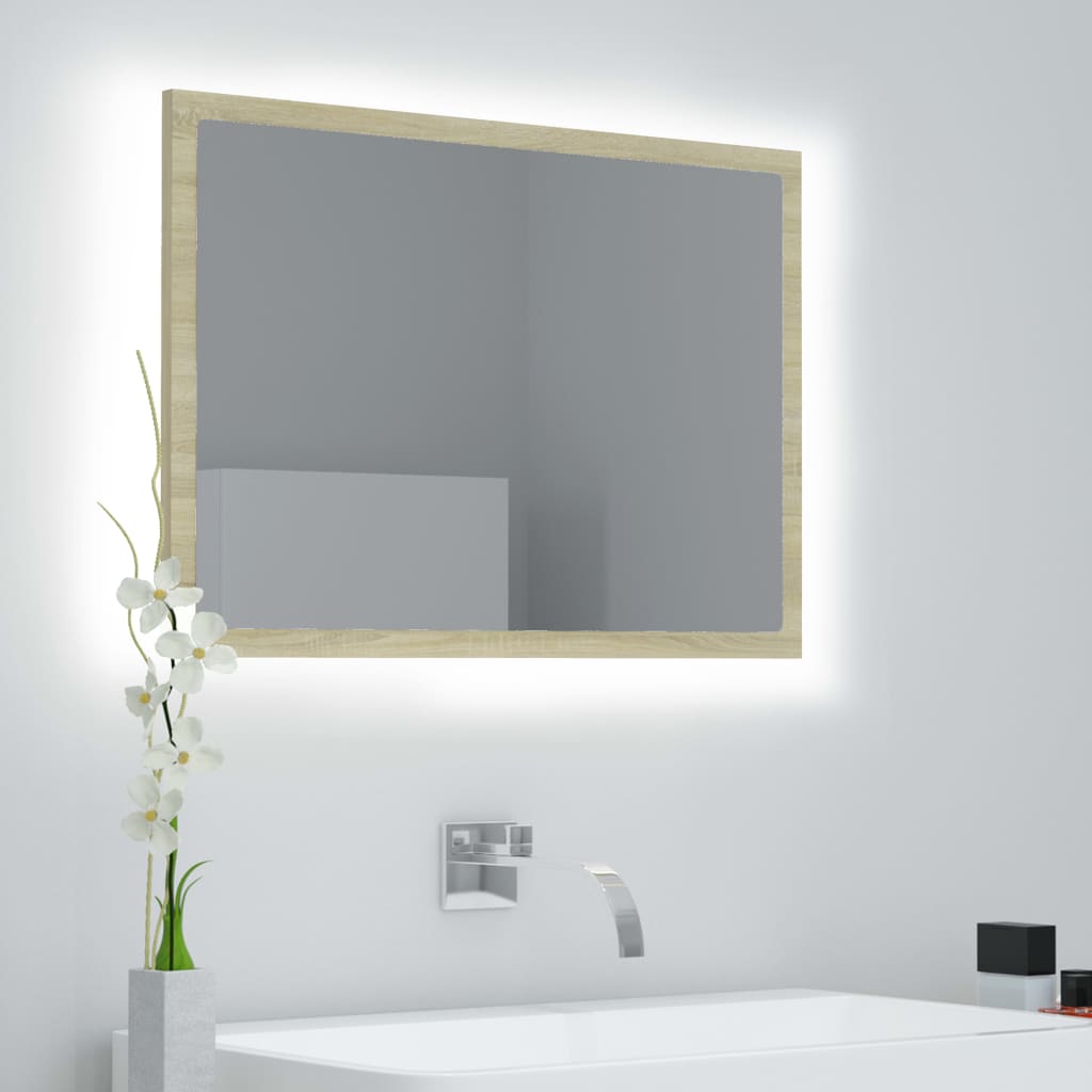 Καθρέφτης Μπάνιου με LED Sonoma Δρυς 60x8,5x37 εκ. Ακρυλικός - Pakobazaar