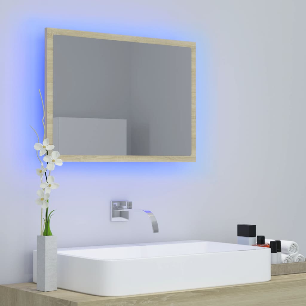 Καθρέφτης Μπάνιου με LED Sonoma Δρυς 60x8,5x37 εκ. Ακρυλικός - Pakobazaar