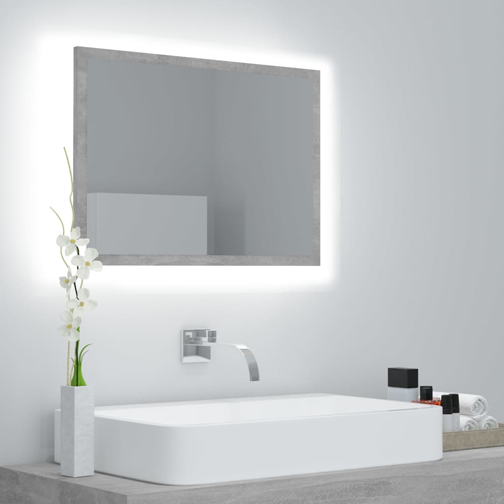 Καθρέφτης Μπάνιου Γκρι Σκυροδέματος 60x8,5x37 εκ. Ακρυλικός - Pakobazaar