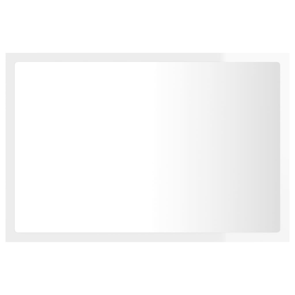 Καθρέφτης Μπάνιου με LED Γυαλ. Λευκό 60x8,5x37εκ. Ακρυλικός - Pakobazaar