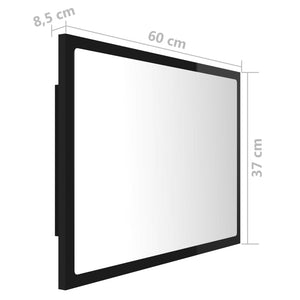 Καθρέφτης Μπάνιου με LED Γυαλ. Μαύρο 60x8,5x37 εκ. Ακρυλικός - Pakobazaar