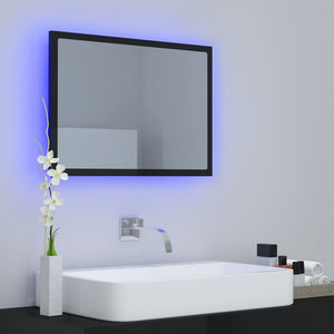 Καθρέφτης Μπάνιου με LED Γυαλ. Μαύρο 60x8,5x37 εκ. Ακρυλικός - Pakobazaar