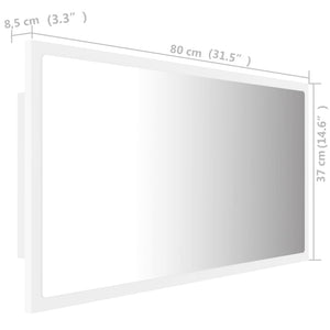 Καθρέφτης Μπάνιου με LED Λευκός 80 x 8,5 x 37 εκ. Ακρυλικός - Pakobazaar
