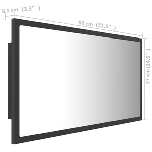 Καθρέφτης Μπάνιου με LED Γκρι 80x8,5x37 εκ. από Ακρυλικός - Pakobazaar