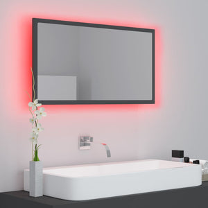 Καθρέφτης Μπάνιου με LED Γκρι 80x8,5x37 εκ. από Ακρυλικός - Pakobazaar