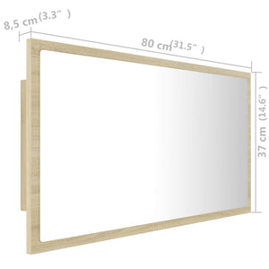 Καθρέφτης Μπάνιου με LED Sonoma Δρυς 80x8,5x37 εκ. Ακρυλικός - Pakobazaar