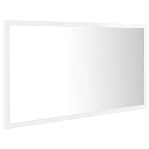 Καθρέφτης Μπάνιου με LED Γυαλ. Λευκό 80x8,5x37 εκ. Ακρυλικός - Pakobazaar