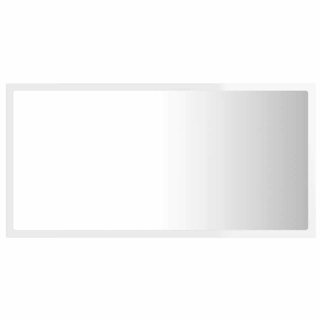 Καθρέφτης Μπάνιου με LED Γυαλ. Λευκό 80x8,5x37 εκ. Ακρυλικός - Pakobazaar