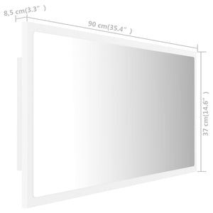 Καθρέφτης Μπάνιου με LED Λευκός 90 x 8,5 x 37 εκ. Ακρυλικός - Pakobazaar