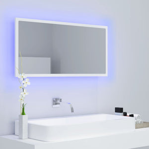Καθρέφτης Μπάνιου με LED Λευκός 90 x 8,5 x 37 εκ. Ακρυλικός - Pakobazaar