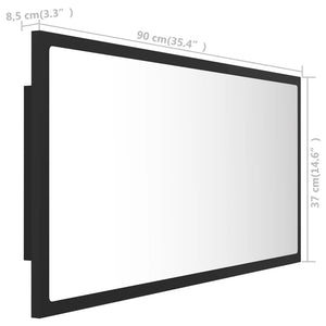 Καθρέφτης Μπάνιου με LED Γκρι 90x8,5x37 εκ. από Ακρυλικός - Pakobazaar