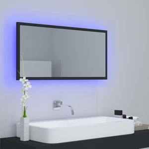Καθρέφτης Μπάνιου με LED Γκρι 90x8,5x37 εκ. από Ακρυλικός - Pakobazaar