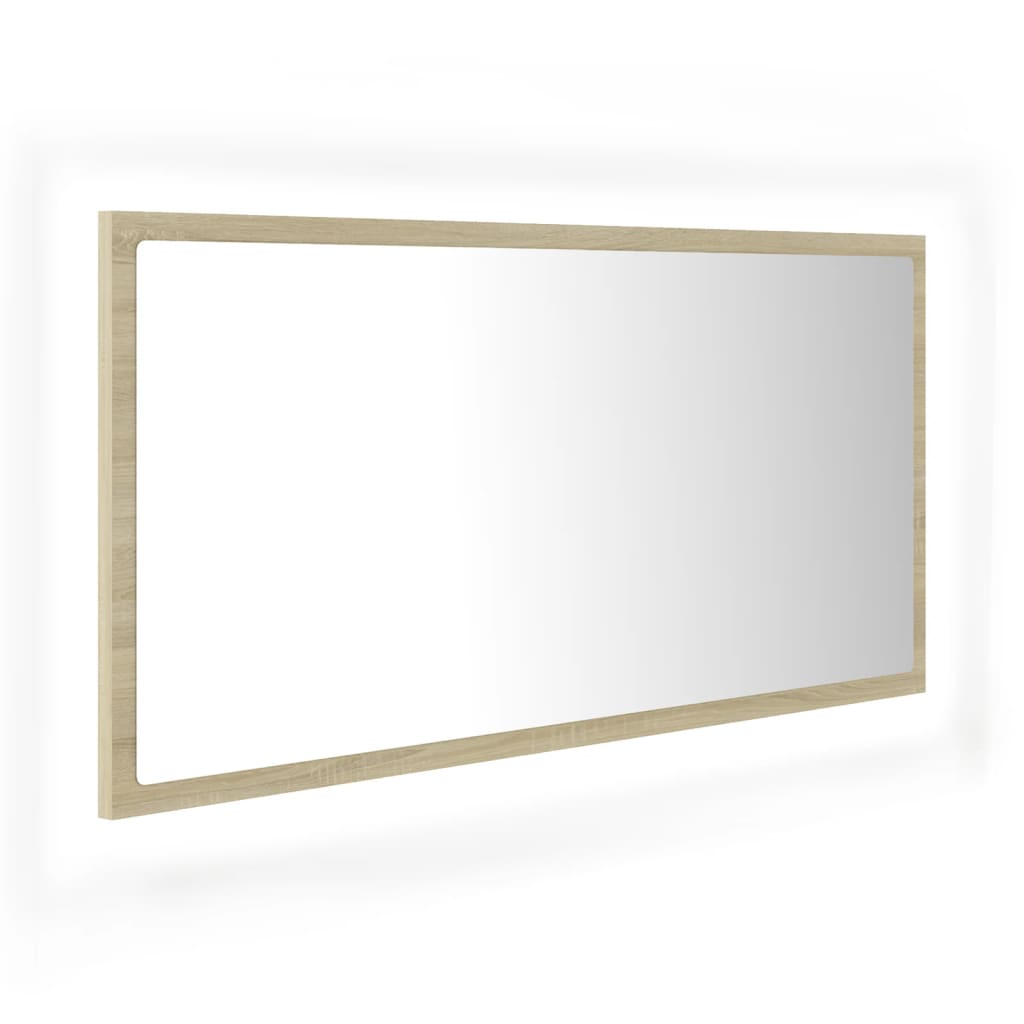 Καθρέφτης Μπάνιου με LED Sonoma Δρυς 90x8,5x37 εκ. Ακρυλικός - Pakobazaar